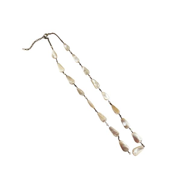 Vintage Mother of Pearl Beaded Necklace Adjustable Length - Picture 1 of 6
